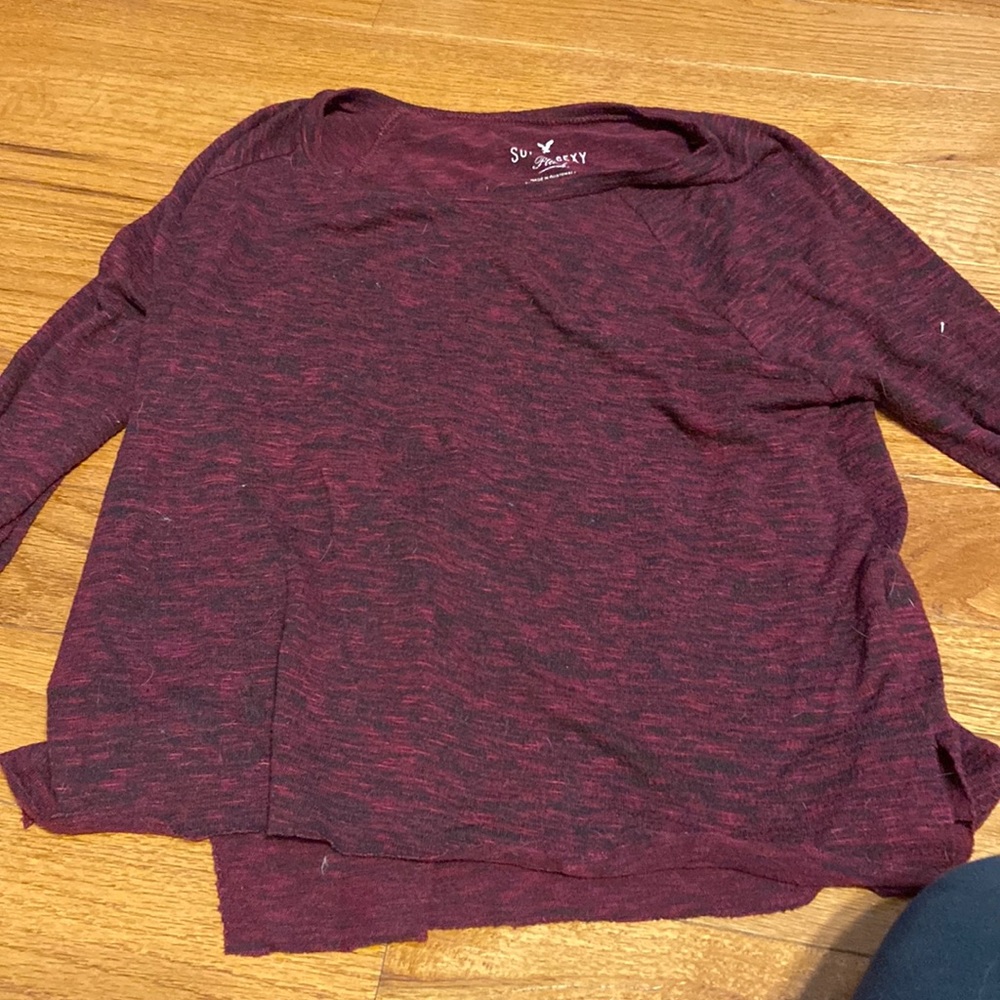 Maroon freckled long sleeve